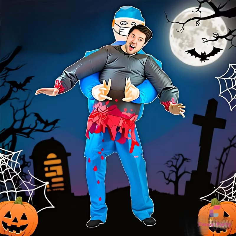 Inflatable Surgeon Halloween Costume with Ghost