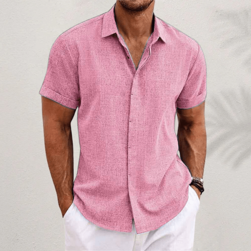 Men's Stylish Slim Fit Short Sleeve Button-Up Shirt