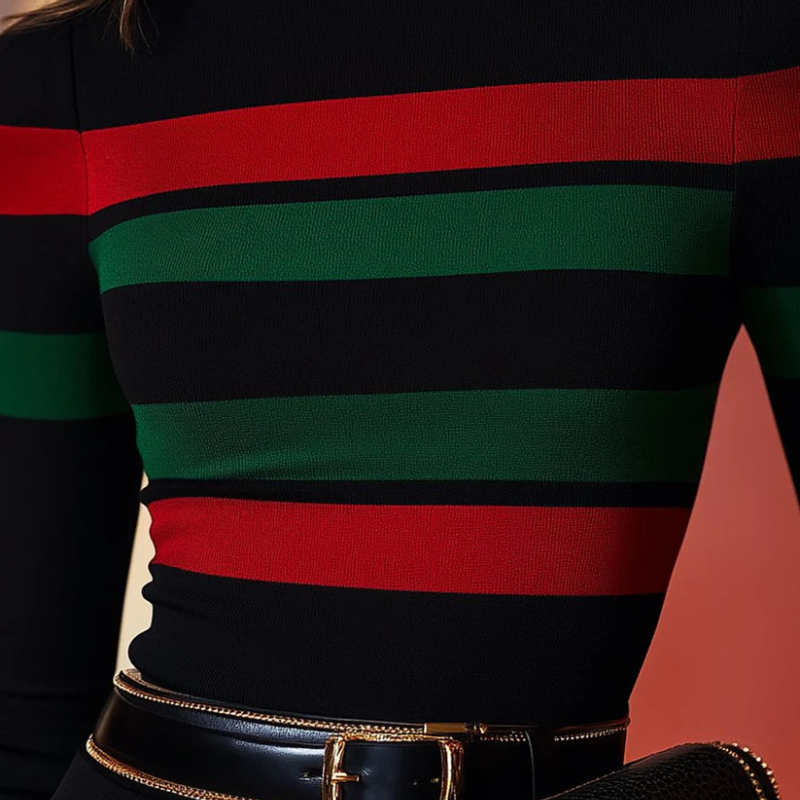 Sofia – Gestreepte coltrui met slim fit Velani