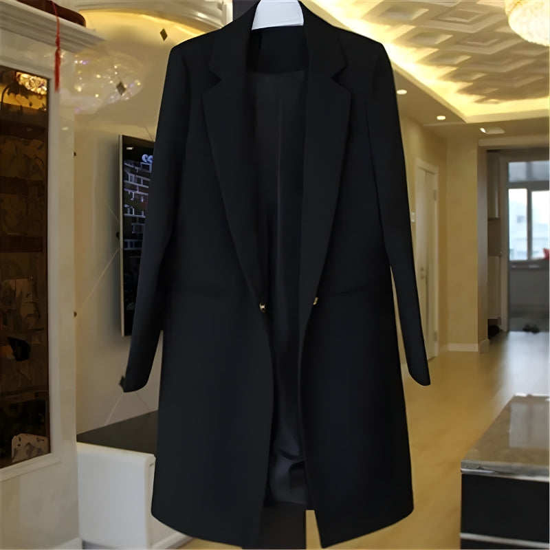 Grace – Long Sleeve Jacket with Down Collar and Button Closure