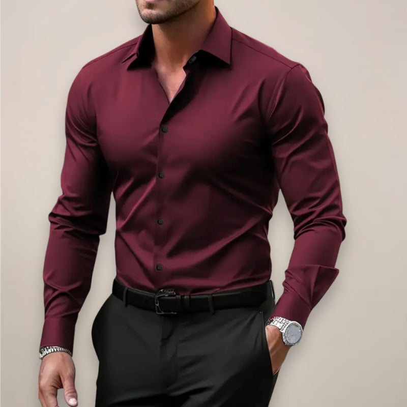 Men's Slim Fit Long Sleeve Button Up Shirt