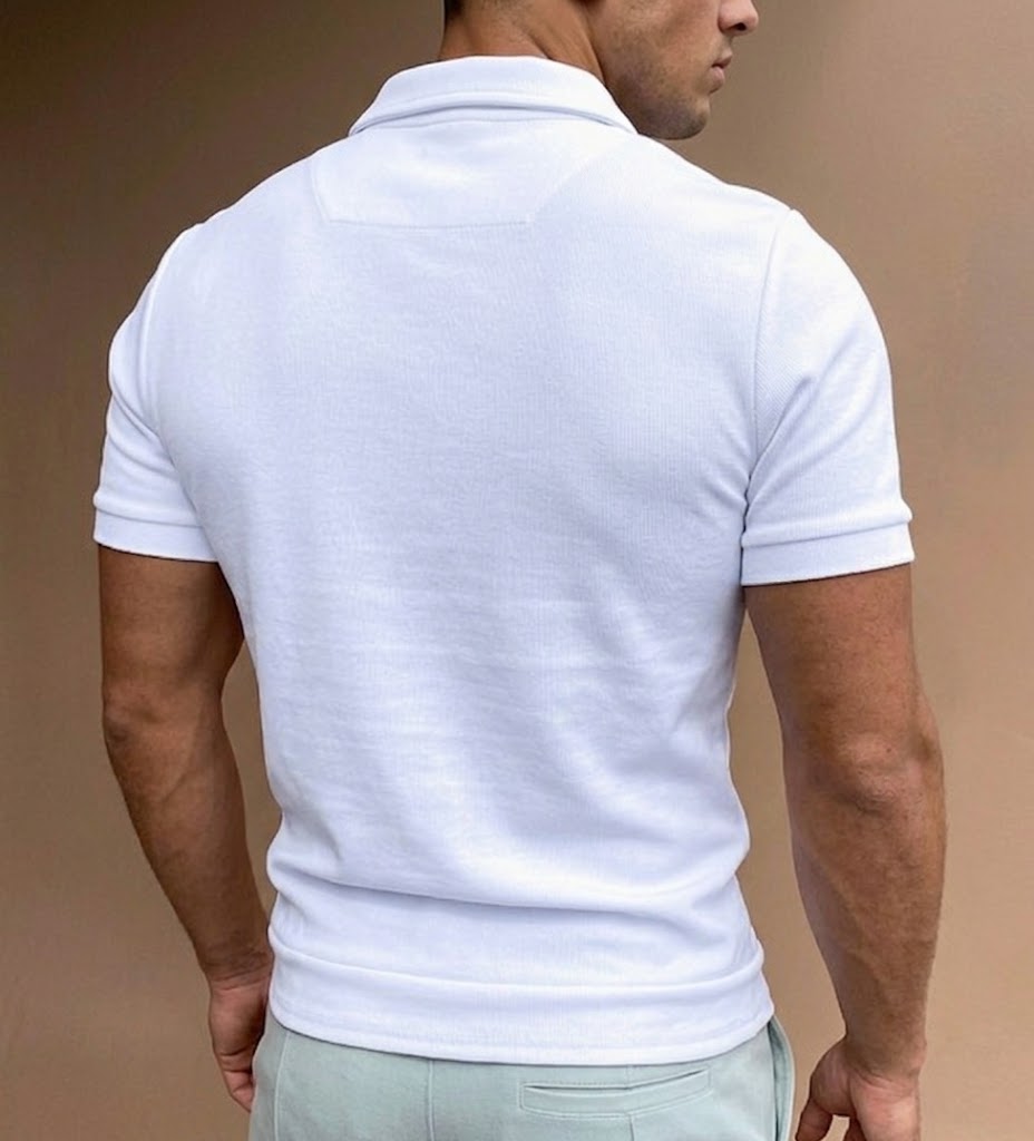 Kevin – Men's Short-Sleeve Shirt with Front Zip