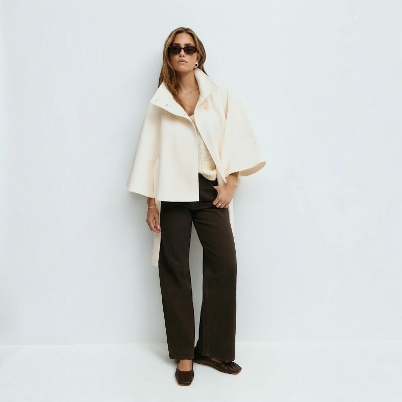 Chic Women's Flare Sleeve Overcoat