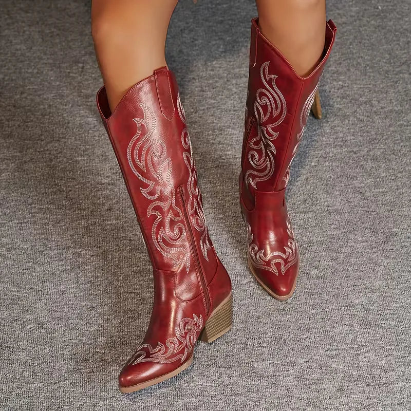 Elegant Women's Round Toe High Heel Boots