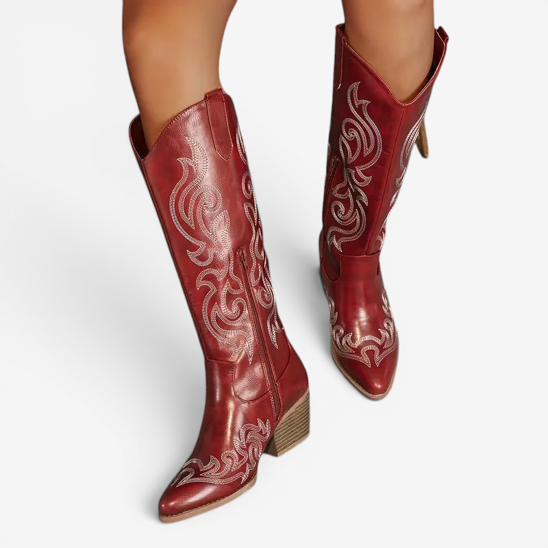 Elegant Women's Round Toe High Heel Boots