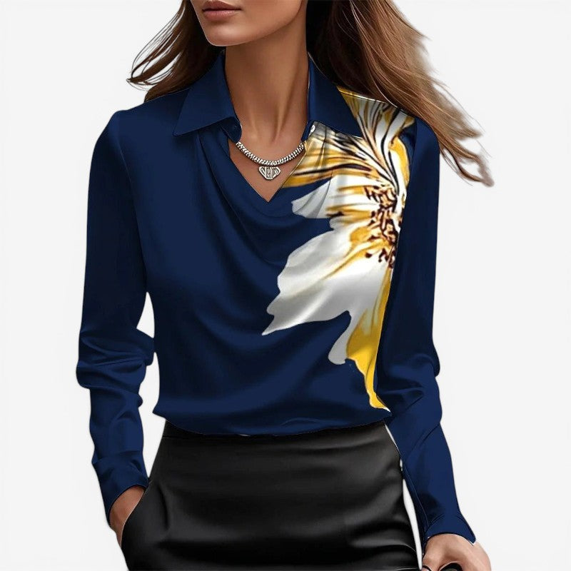 Women’s High Collar Slim Fit Blouse