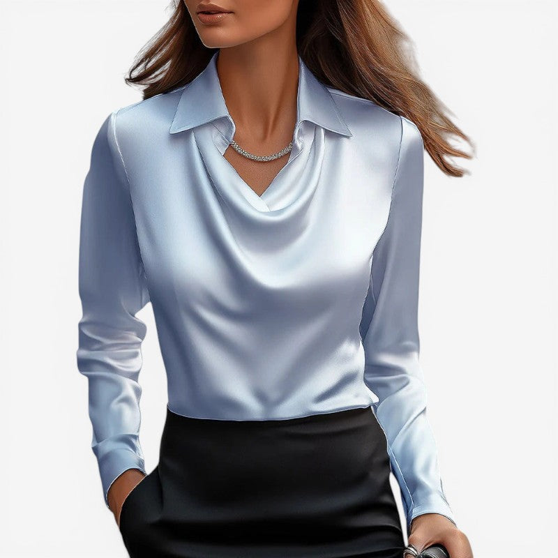 Women’s High Collar Slim Fit Blouse