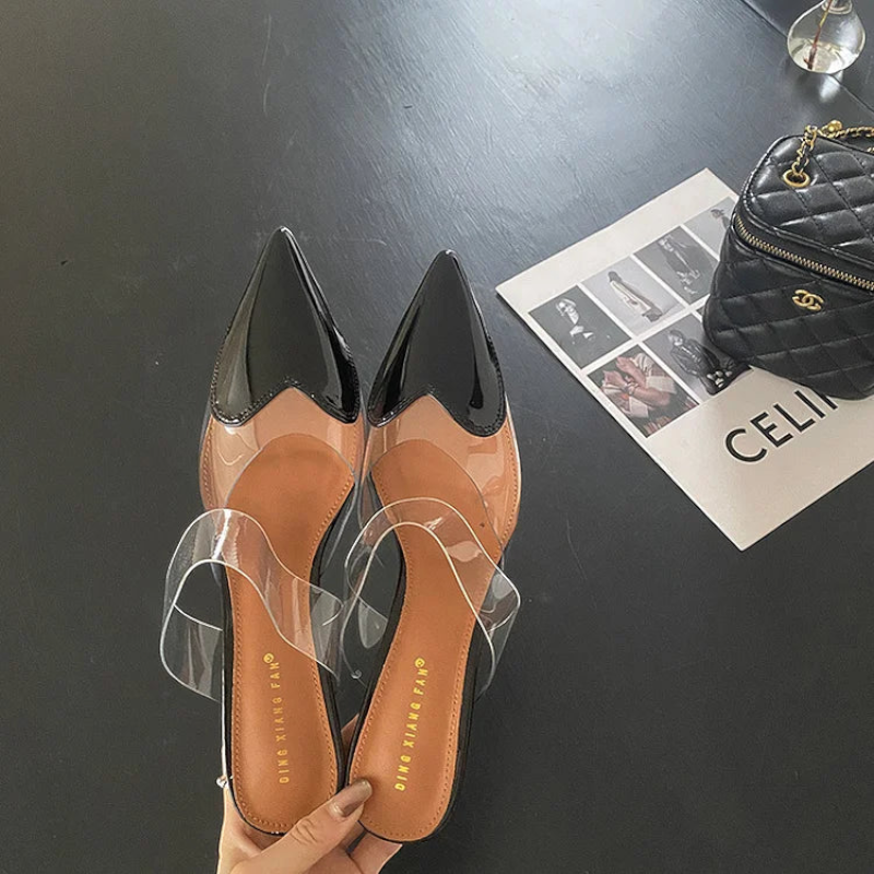 Women’s Chic Pointed Toe Transparent Slippers