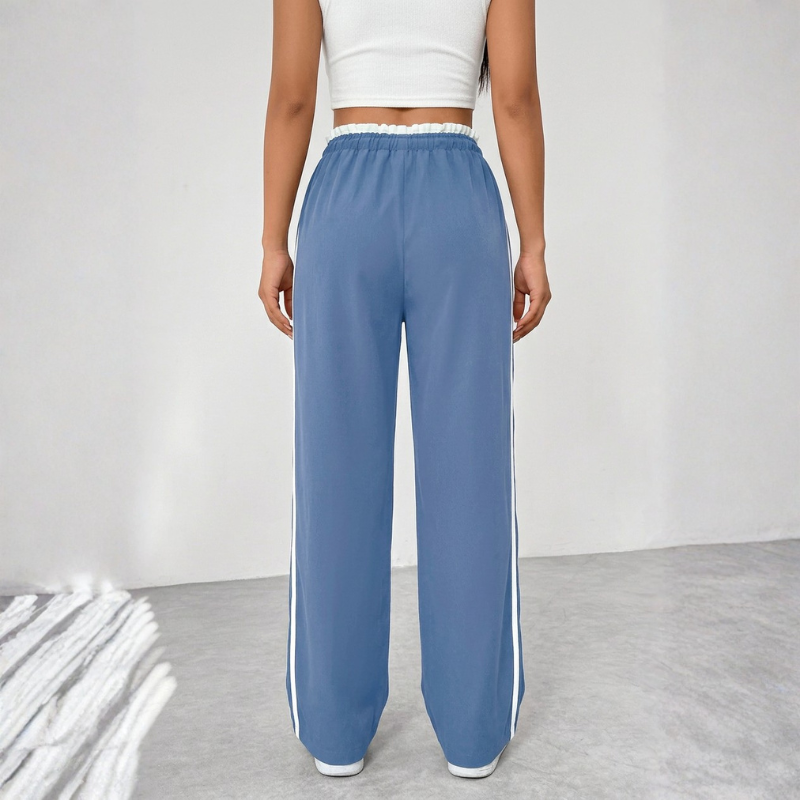 Chic Women's Wide Leg Trousers with Adjustable Drawstring