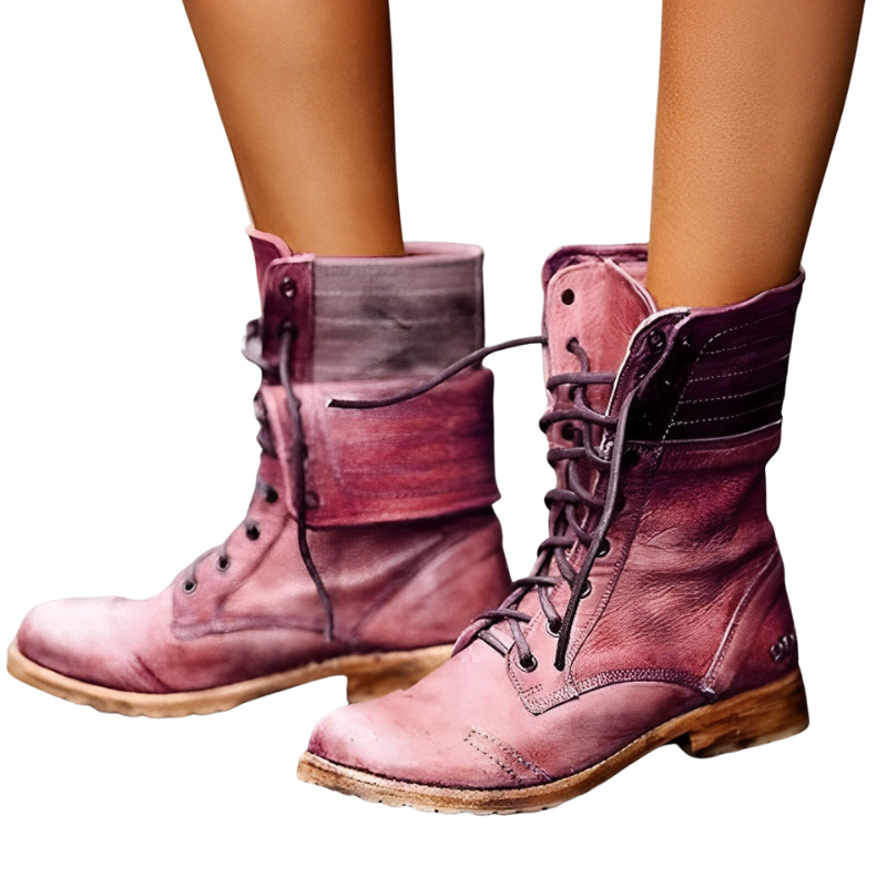 Luna – Enkellaarsjes met Hoge Gesp en Vetersluiting Velani