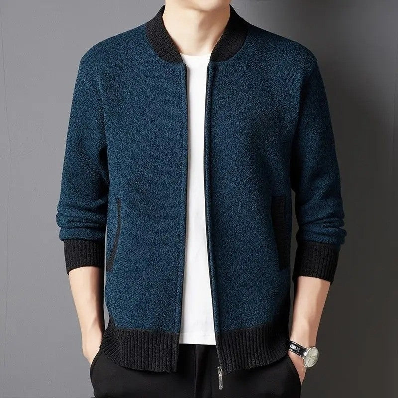 Liam – Long Sleeve Jacket With Ribbed Hem And Zipper Closure