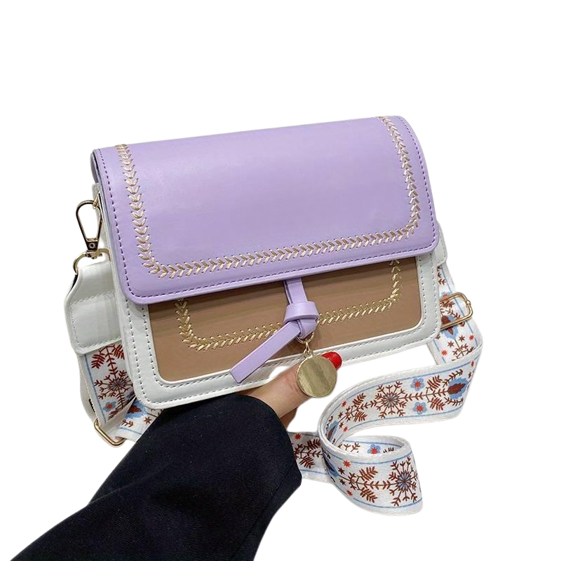 Ellie – Crossbody Vierkante Tas met Brede Contrasterende Schouderband Velani