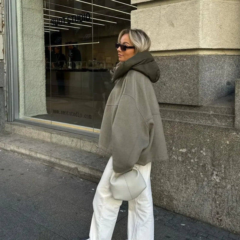 Lily – Long Sleeve Coat with Zipper Closure