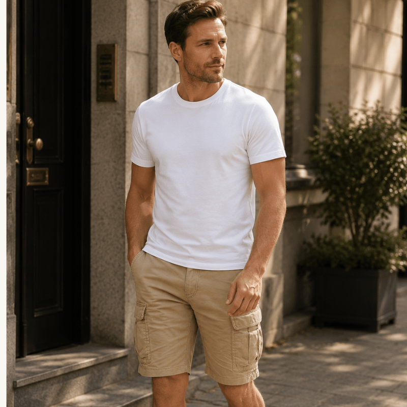 Men's Comfortable Casual Shorts with Belt Loops