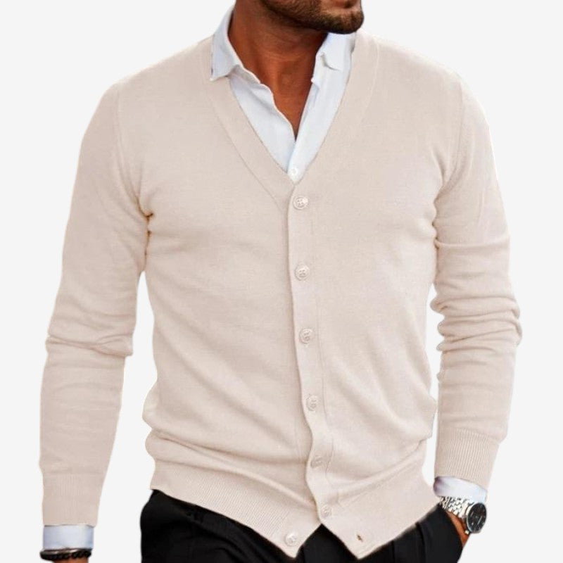 Men V-Neck Button Front Cardigan