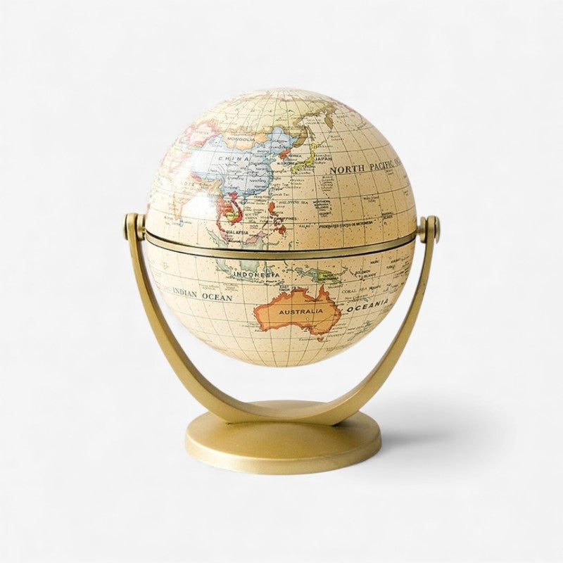 GlobeNest – Wereldkaart Bol met Dubbele Standhouder Velani