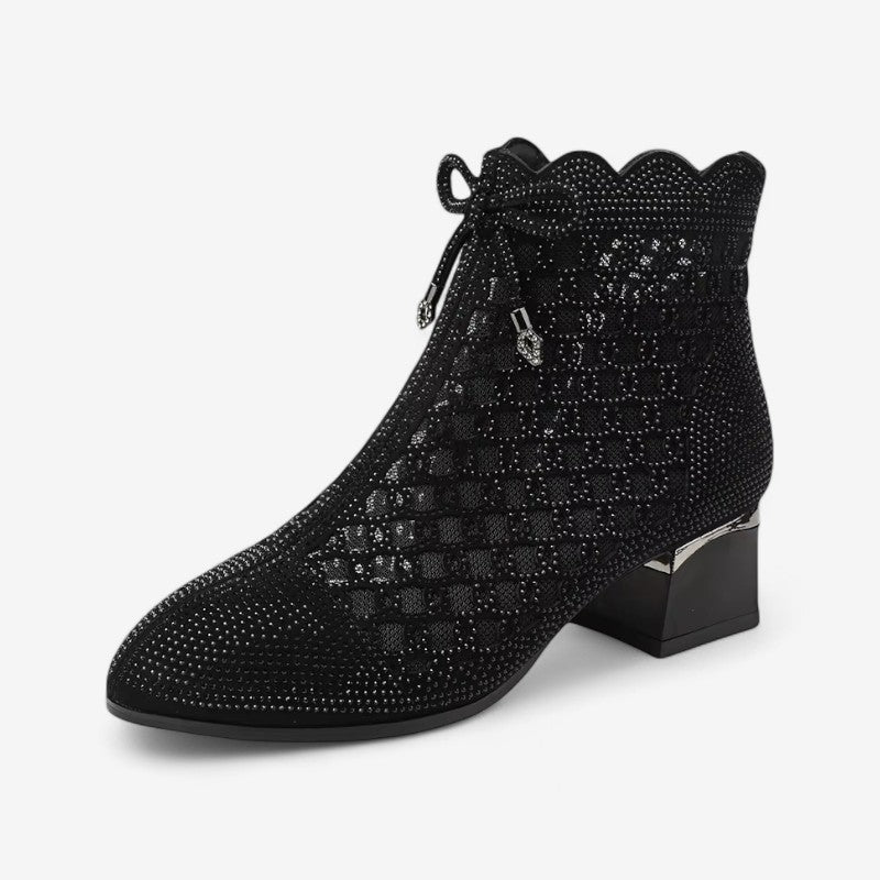 Stella – Enkellaarsjes met Hak en Puntige Neus Velani