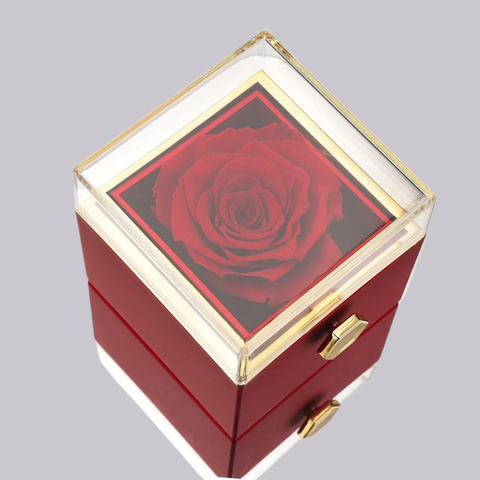 Rose Box with Heart Pendant Necklace
