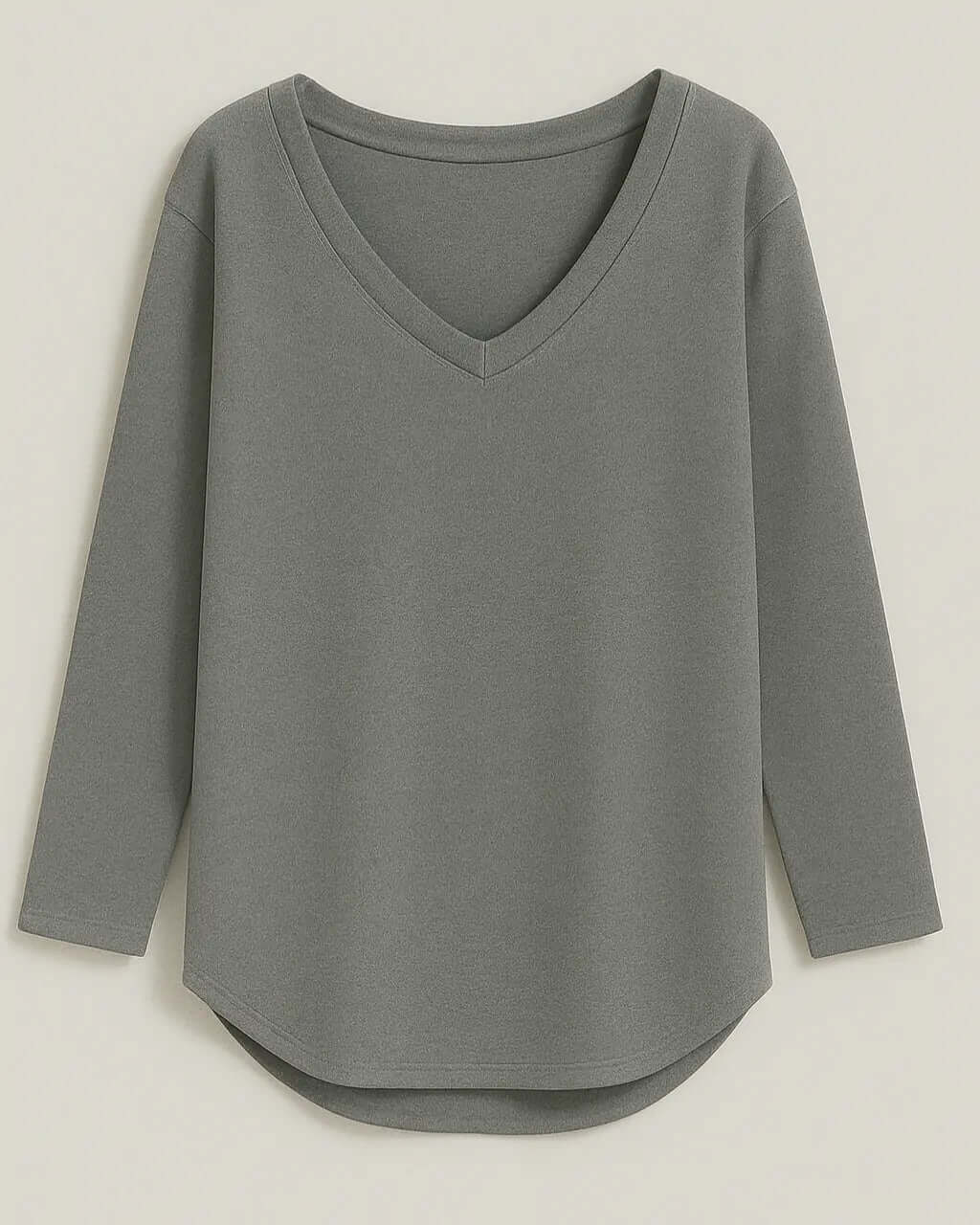 Polyester Stijlvolle Top Met Lange Mouw-Blouses & Tops-Velani-Grijs-S-Velani