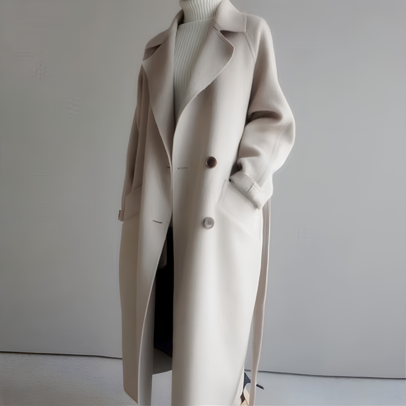 Chic Women's Long Sleeve Button-Front Overcoat