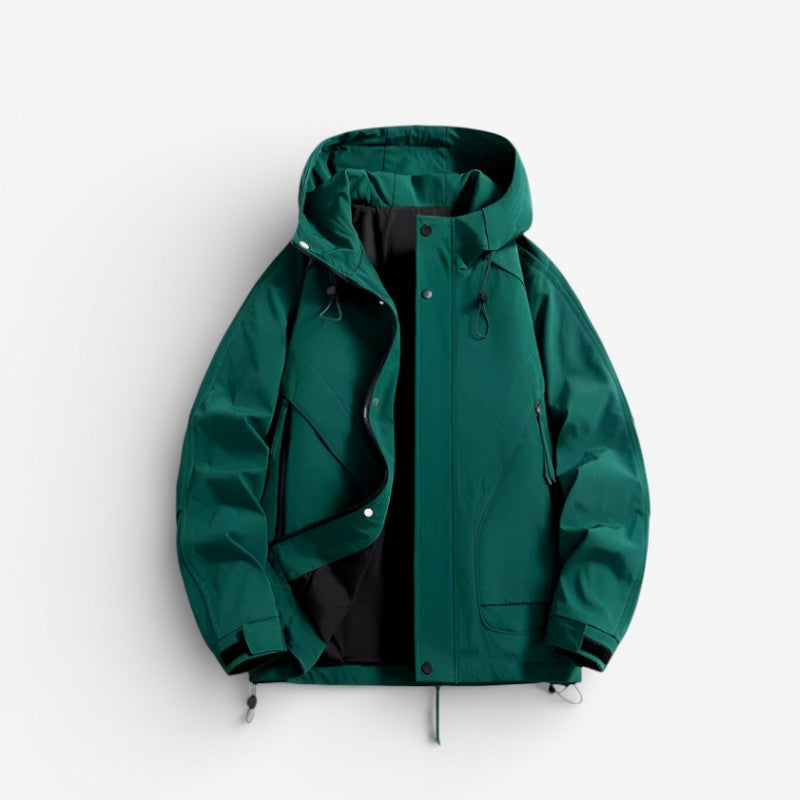 Penny – Long Sleeve Coat with Zipper Pocket and Hoodie