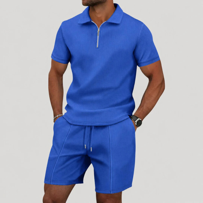 Men's Short Sleeve Polo and Shorts Set