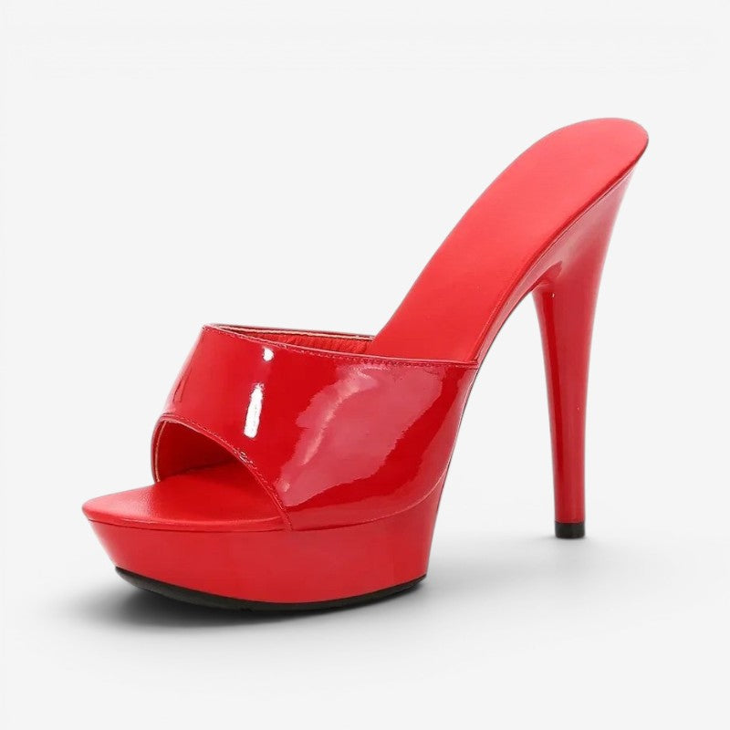 Women's Open Toe High Heel Sandals with Smooth Finish