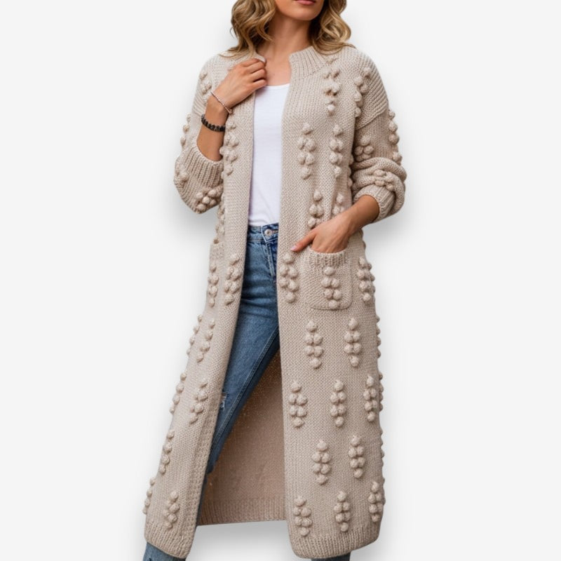 Sophia – Long Sleeve Oversize Coat with Bubble Design