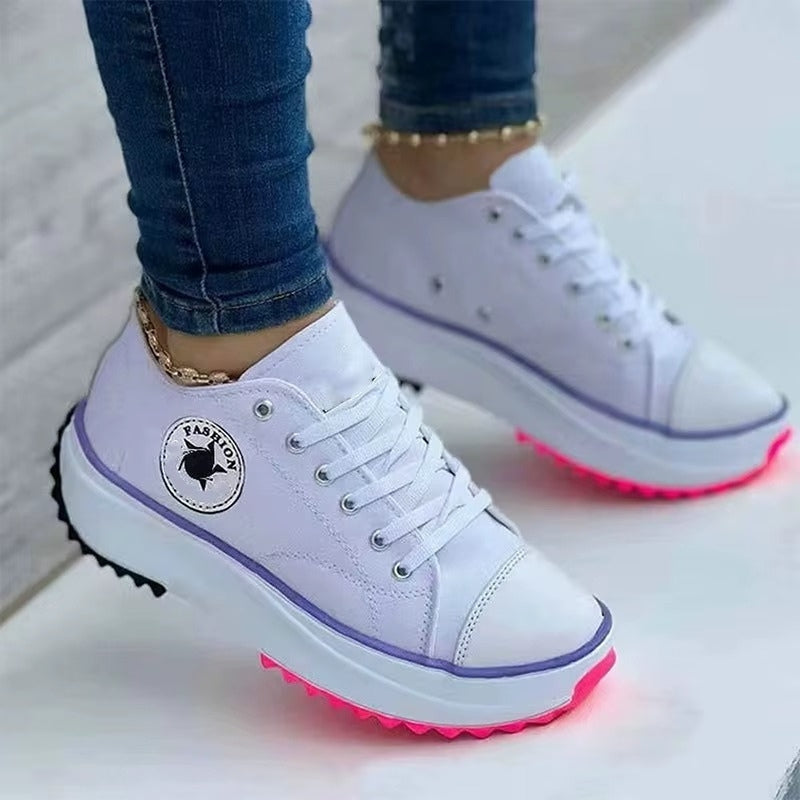 Nancy - Flat Non Slip Lace Up Boots With Round Toe