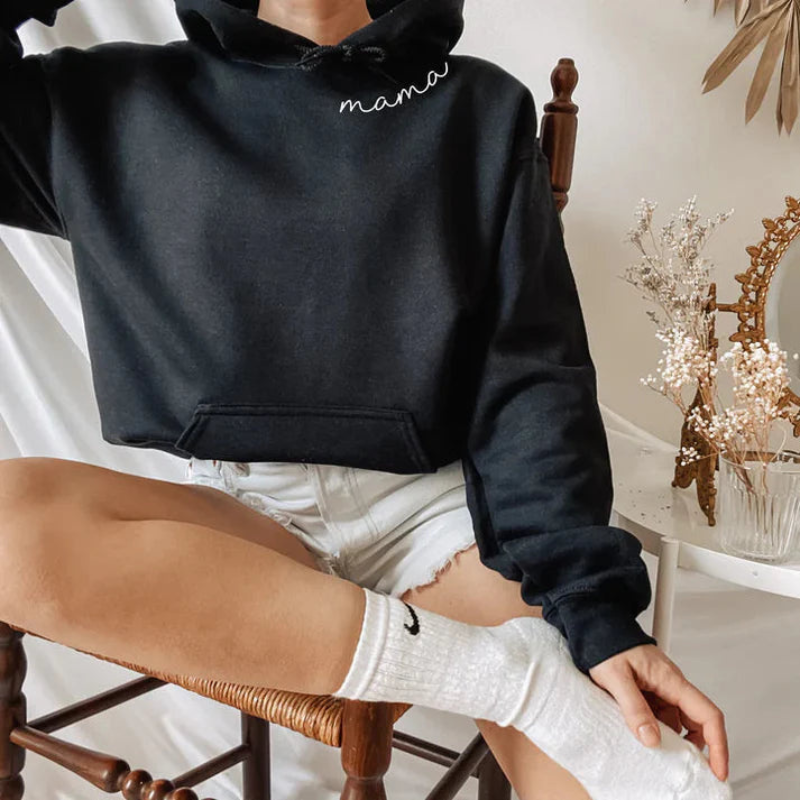 Long Sleeve Hoodie with Embroidered Name