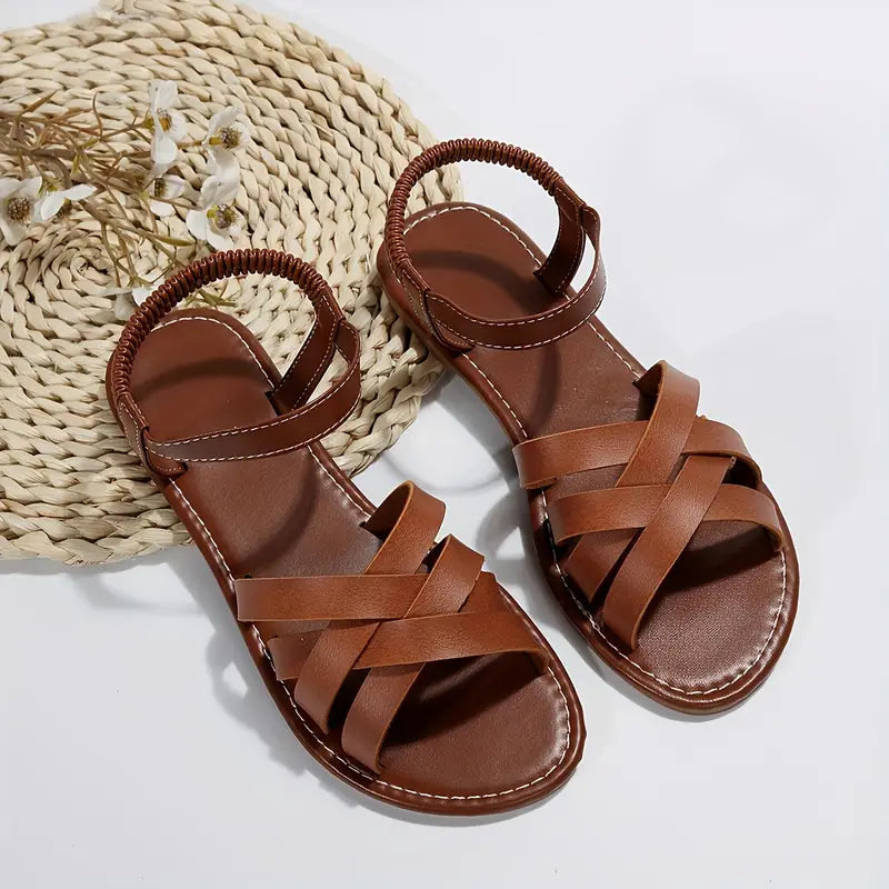 Women's Cross-Strap Sandals with Open Toe