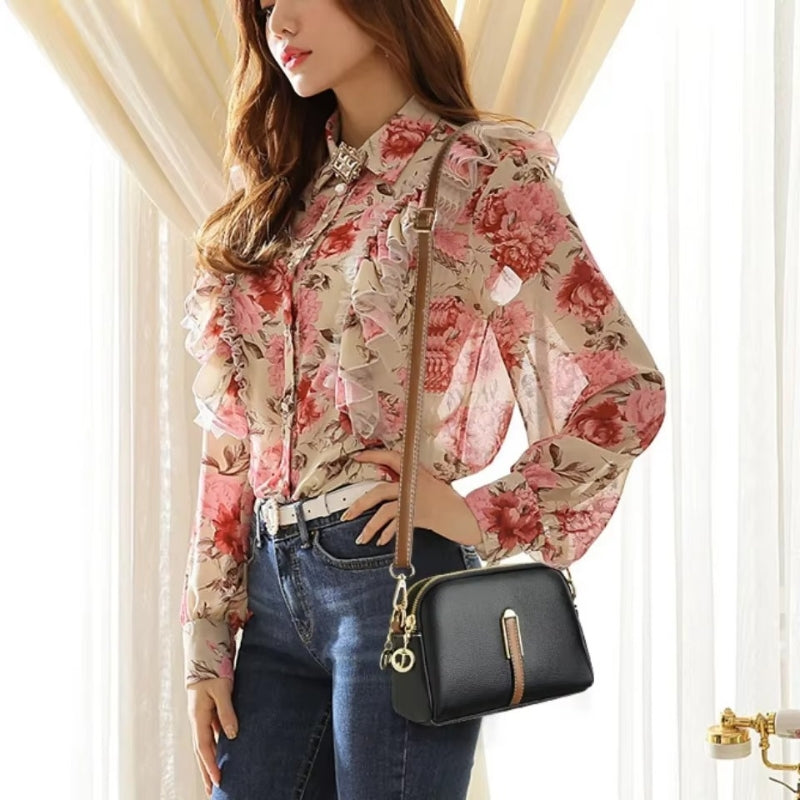 Lena – Schoudertas met Lange Band en Rits Velani