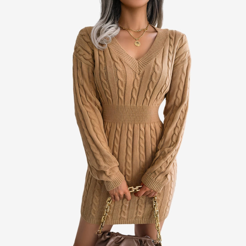 Sophia – Knitted Sweater With Long Sleeve And Ribbed Hem