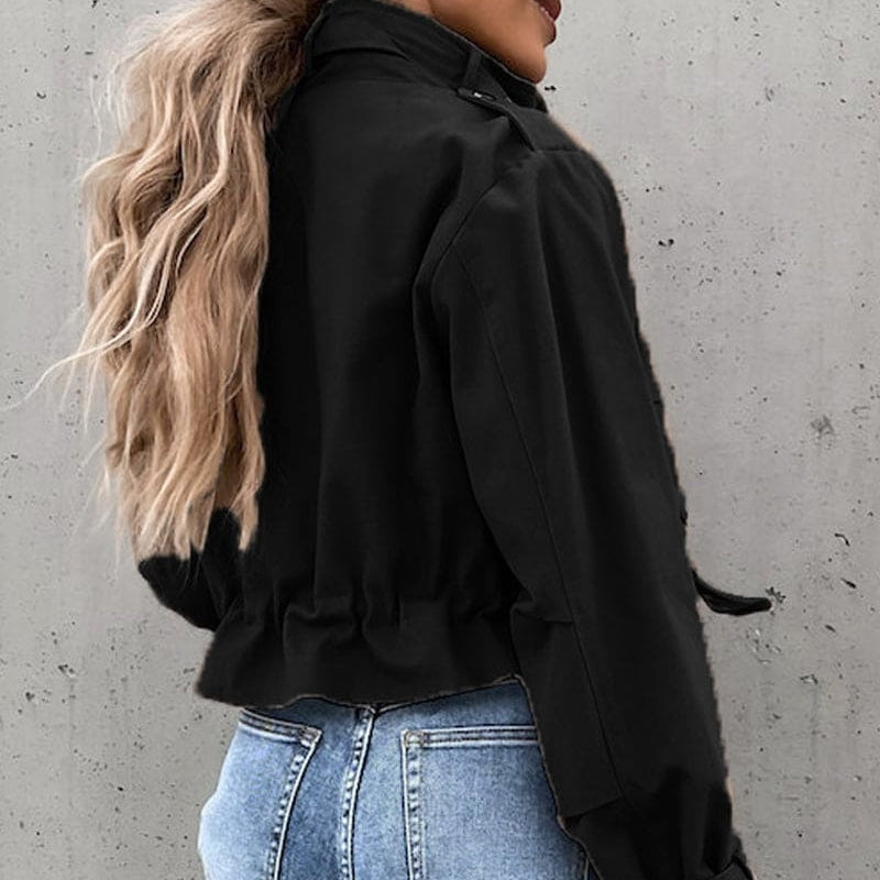 Emma – Long Sleeve Jacket with Pockets and Zipper Closure