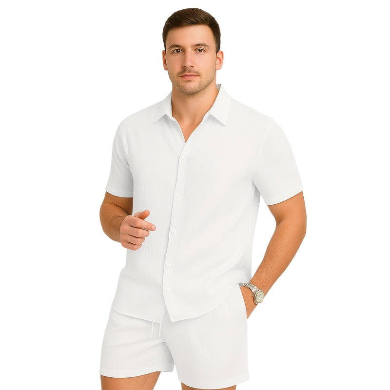Henry – Tweedelige Set met Shirt met Korte Mouwen en Shorts met Trekkoord Velani