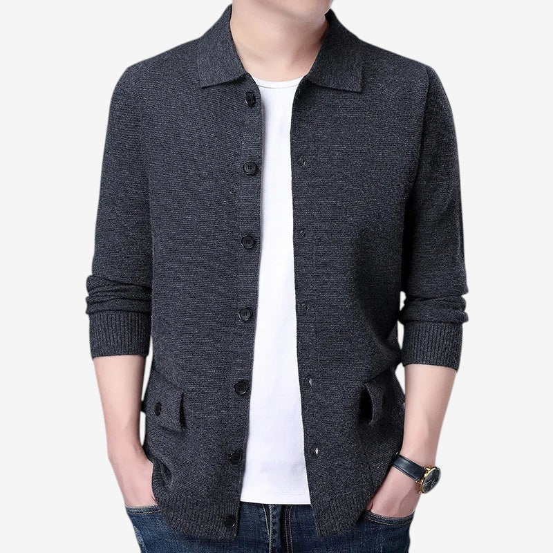 Oliver – Long Sleeeve Cardigan with Pockets and Buttons