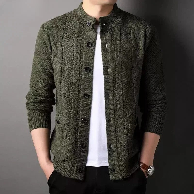 Ethan – Long Sleeve Sweater with Button Closure and Pockets