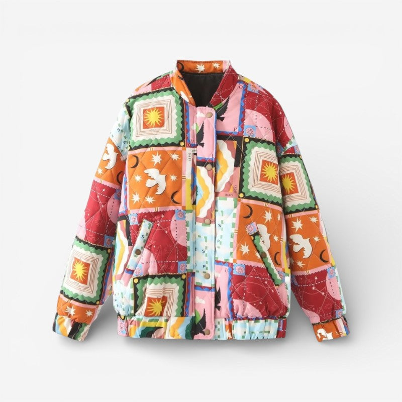 Xena – Long Sleeve Jacket with Button Closure and Stand Collar