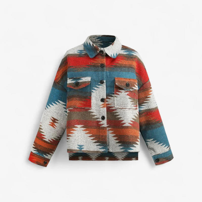 Willa – Long-sleeved printed jacket with buttons and pockets