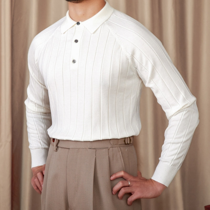 Ethan – Long Sleeve Shirt with Fold Over Collar