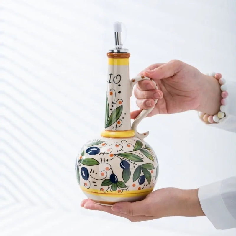 AromaPour – Oil Dispenser Bottle with Flower Pattern and Handle