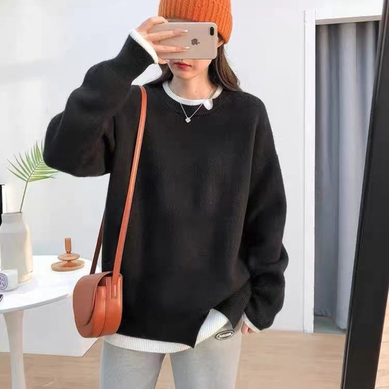 Mia – Long Sleeve Sweater with Ribbed Hem