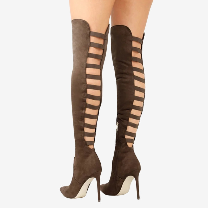 Ava – Thigh High Boots With High Heel Design