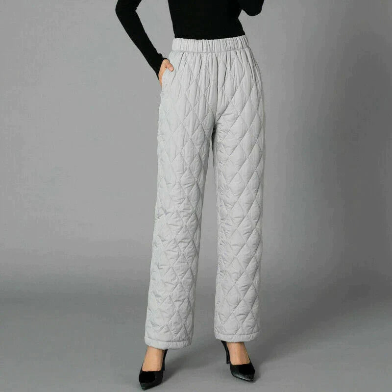 Clara – Women's Wide-Leg Pants with Quilted Pattern