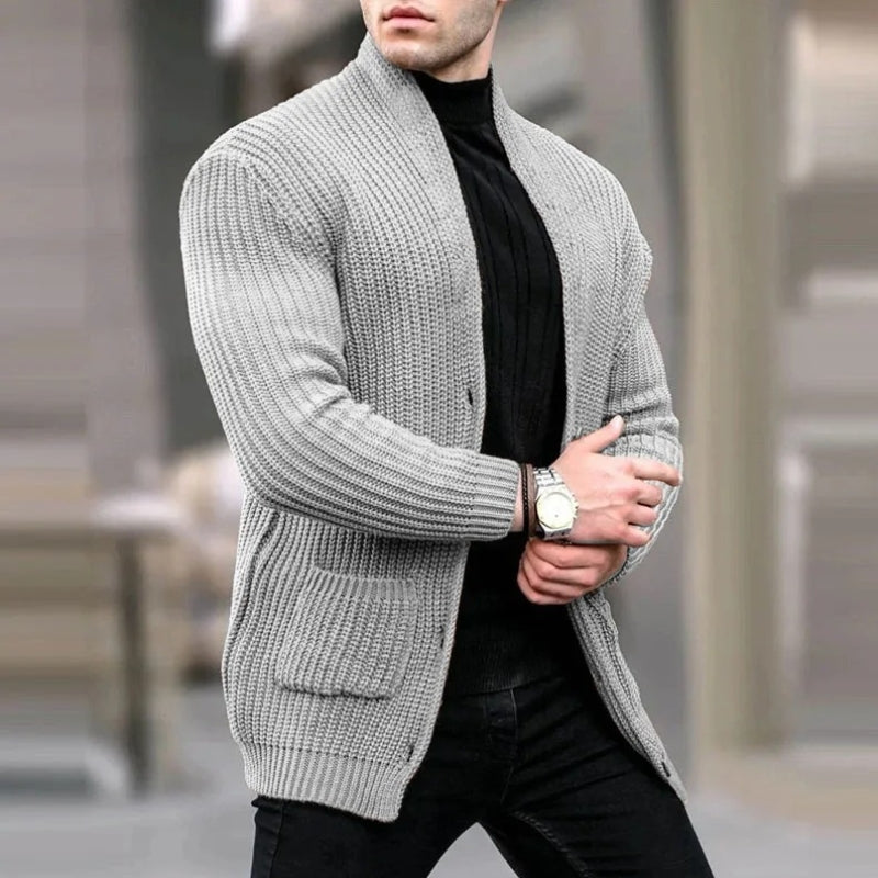 Aaron – Long Sleeve Jacket with Button Closure and Pocket
