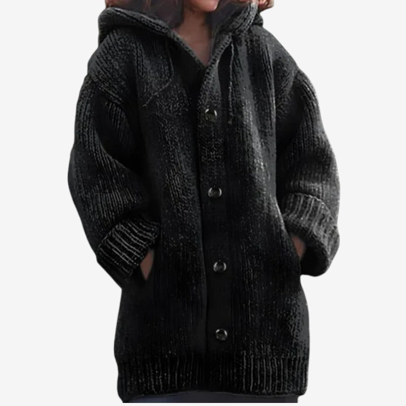 Sophie – Lange Mouwen Jas met Trekkoord Capuchon Velani