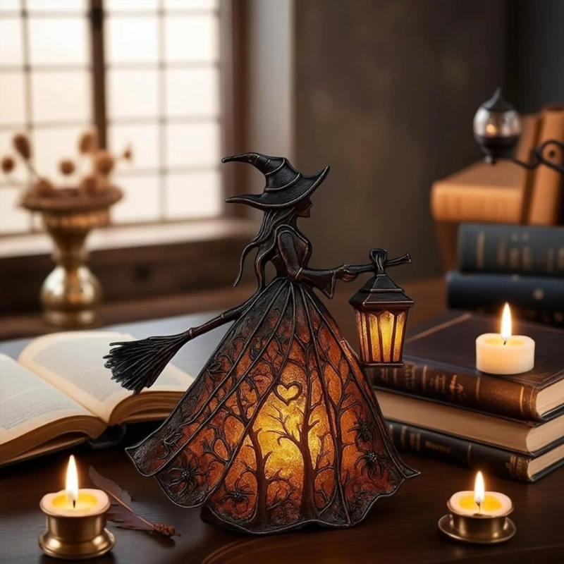 Halloween Witch Lamp with LED Lighting