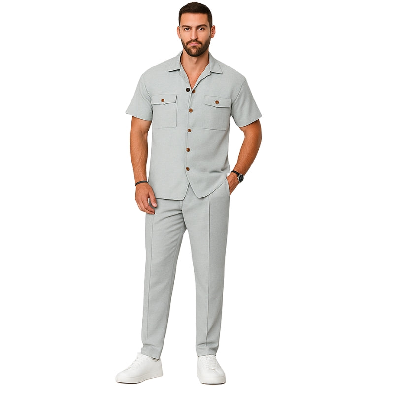 Anselm – Tweedelige Set met Shirt met Korte Mouwen en Broek met Zakjes Velani