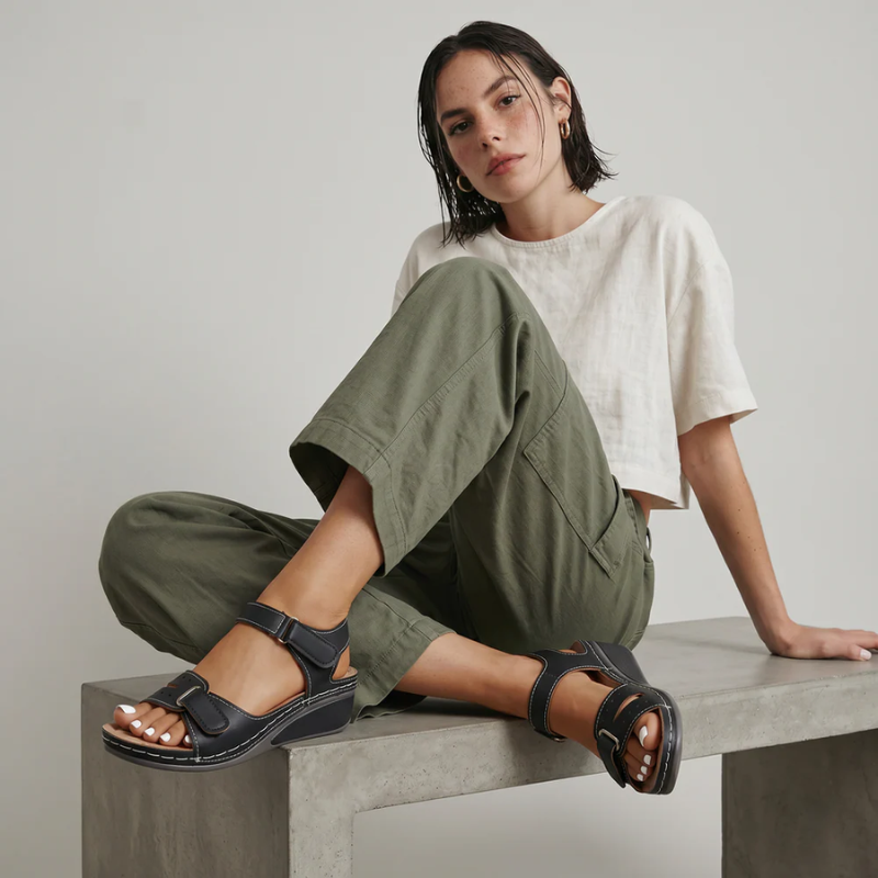 Ladies Wedge Sandals with Velcro Strap