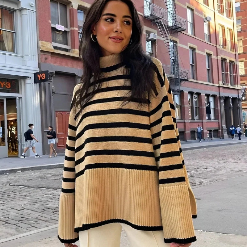 Noor – Oversized sweater met print, lange mouwen en col Velani